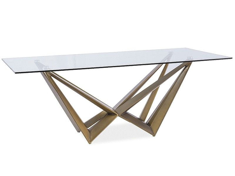 Veneti Jedálenský stôl IMRICH - 200x100, transparentný / medený